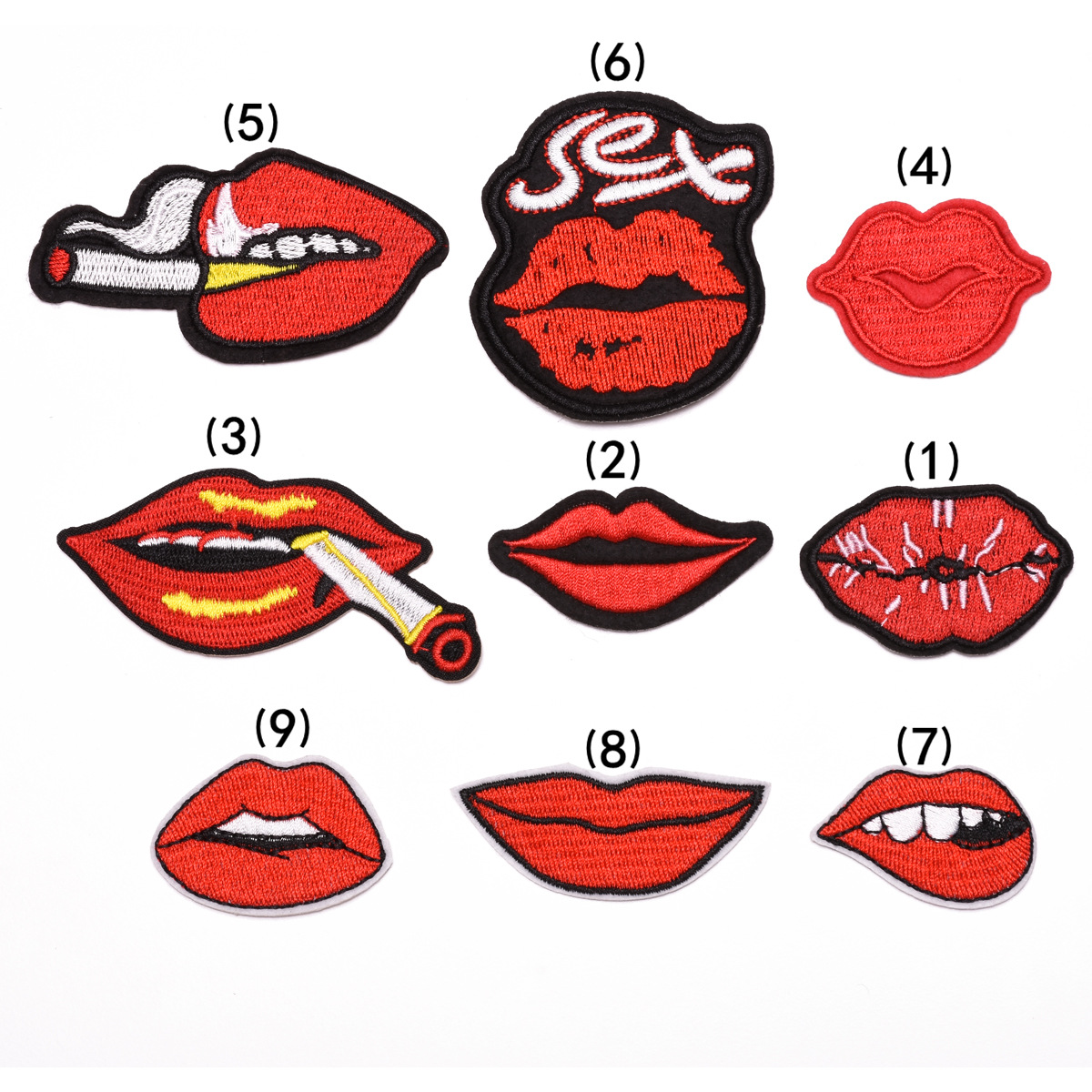 embroidery cloth sticker lips mouth clothing accessories clothes hole patch sticker shoes and hats luggage decorative sticker accessories