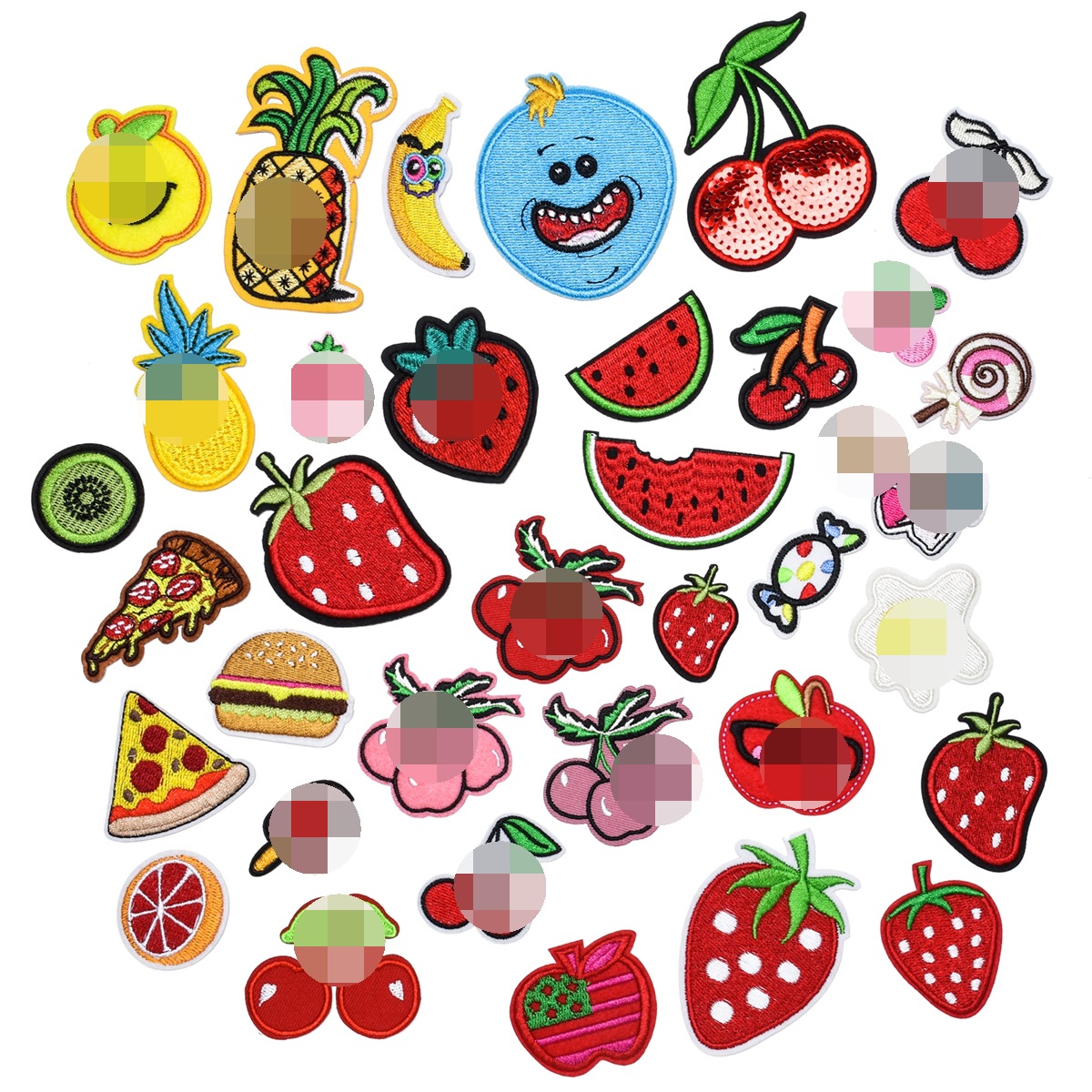 cloth sticker clothing bag shoes and hats fabric accessories pineapple fruit burger