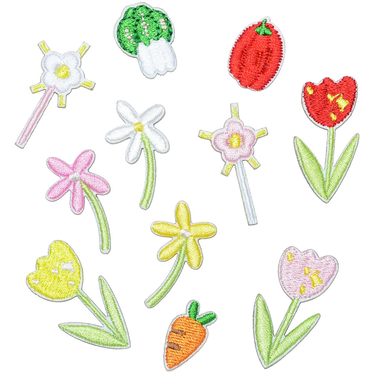 cute mini vegetable cloth sticker small flower bag shoes and clothing decorative sticker self-adhesive ironing dual-purpose
