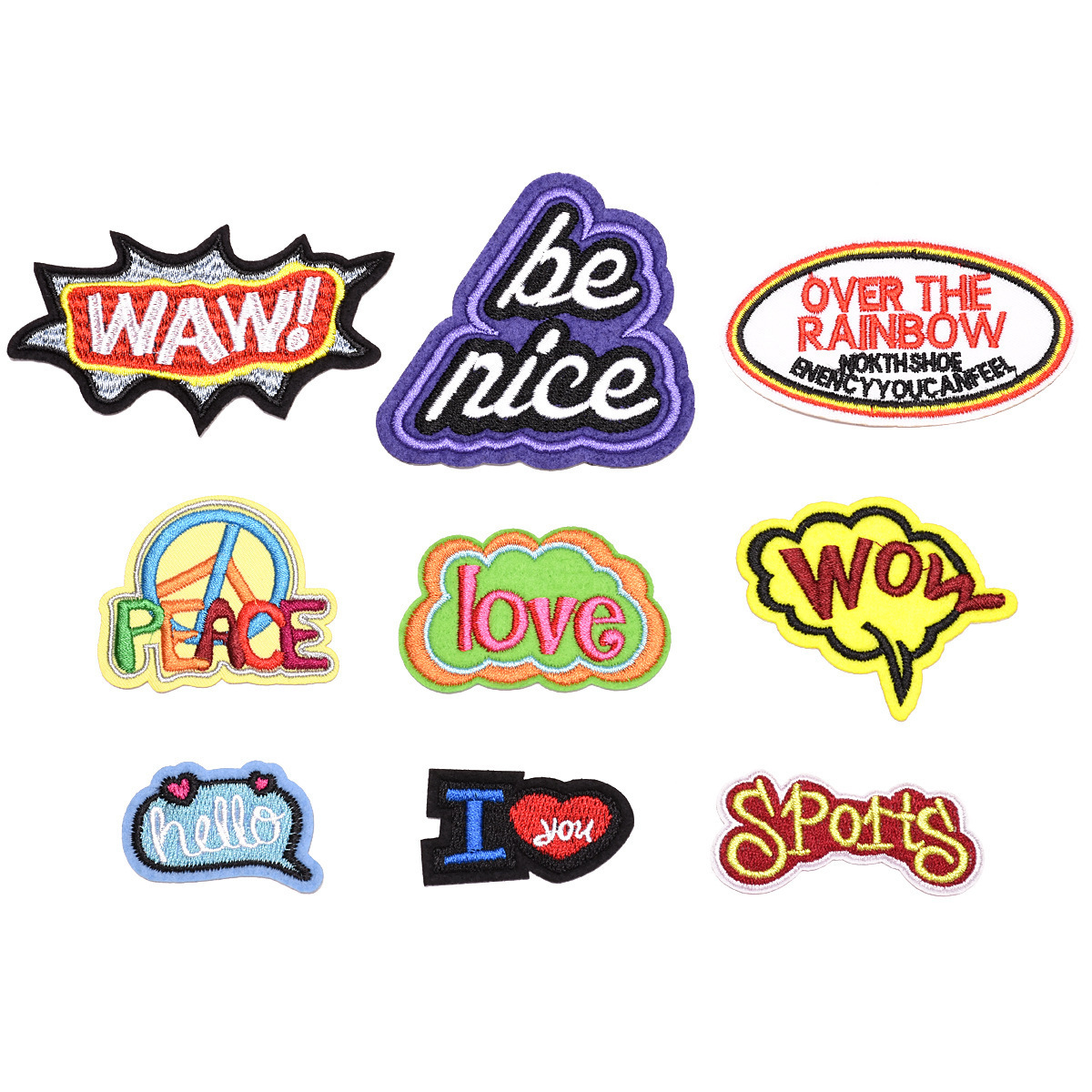 badge cloth sticker patch sticker black denim English decorative hole repair decal