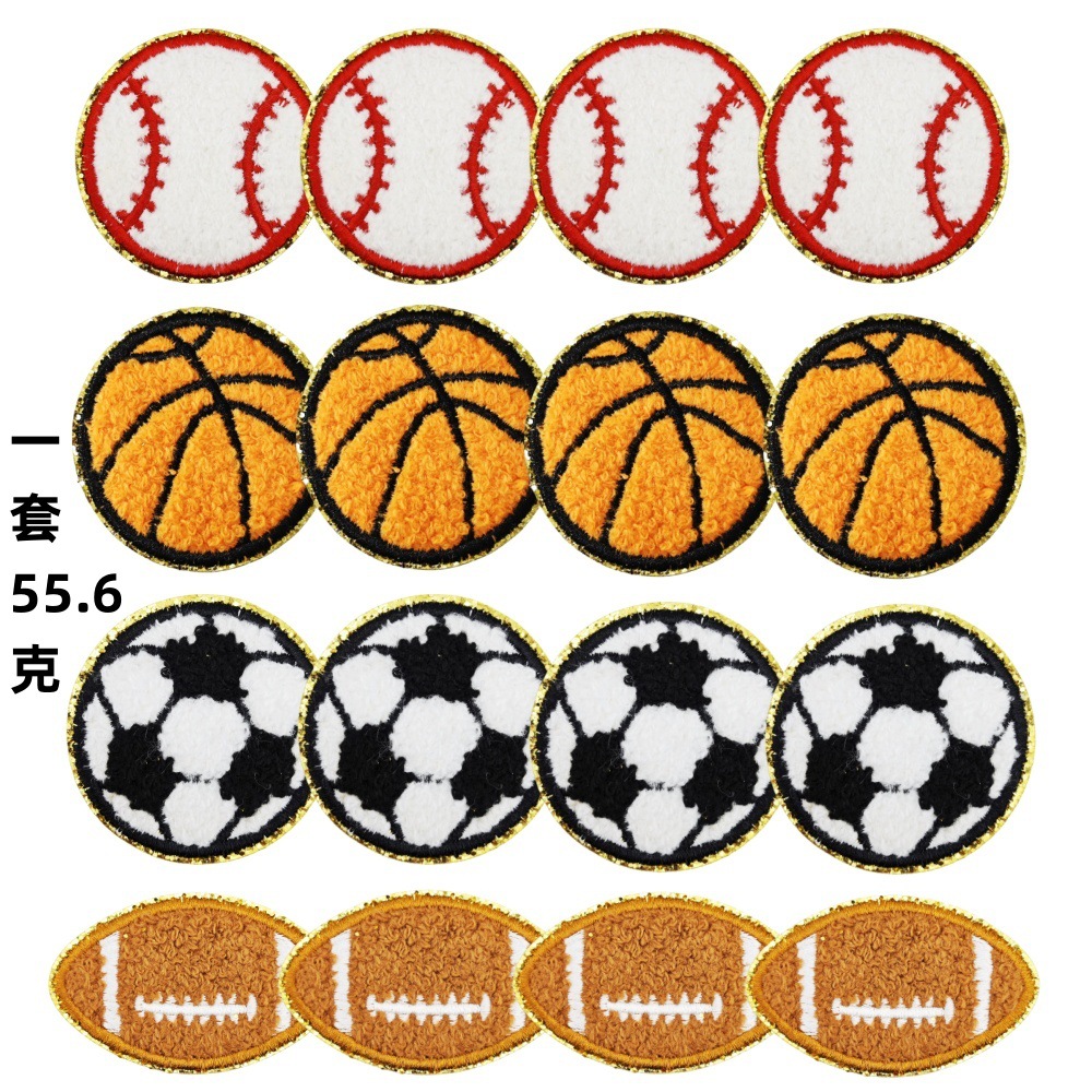 chenille towel football basketball baseball cloth sticker  rugby patch sticker