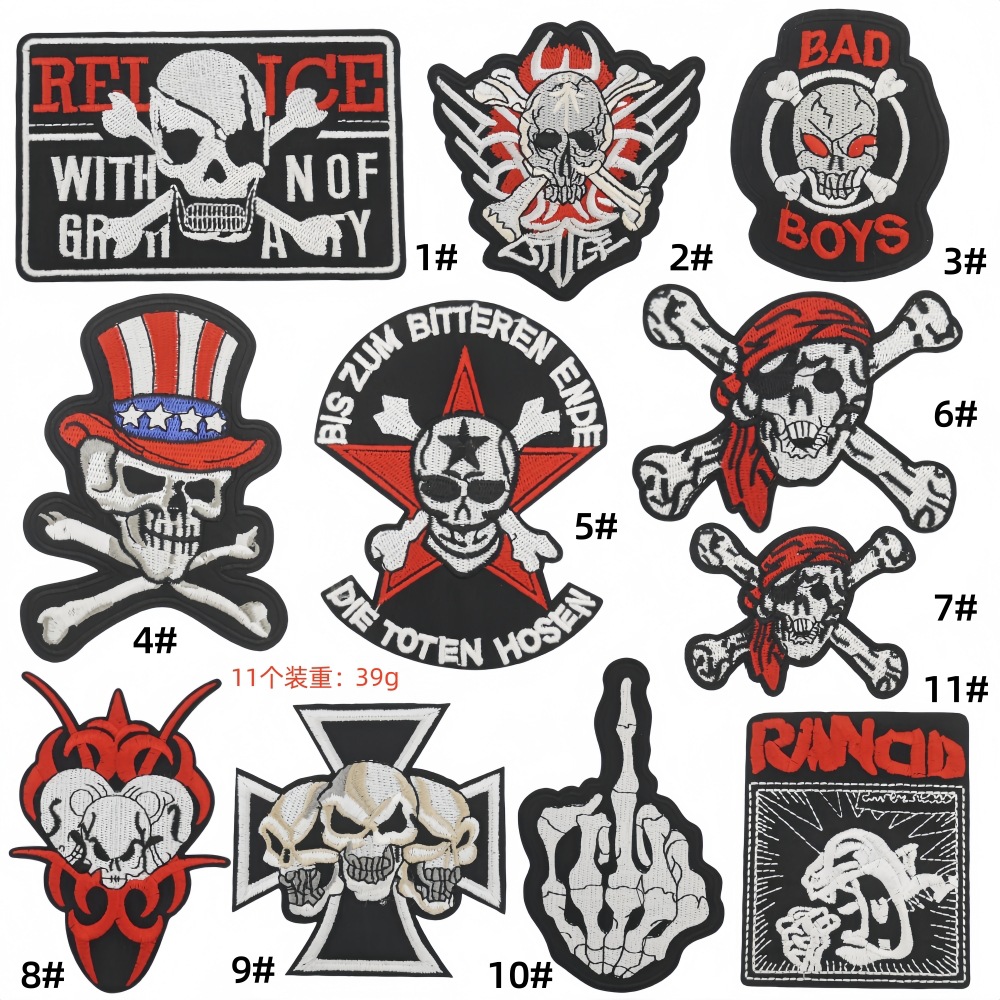 pirate sticker label punk wind skull patch sticker ghost head  badge cloth sticker