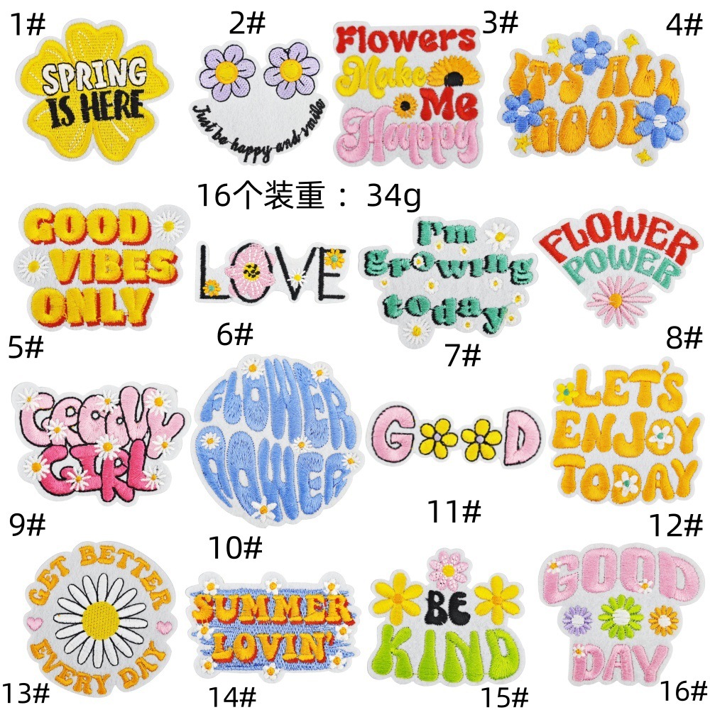 Children's paradise cartoon cloth sticker color English alphanumeric patch clothes schoolbag decoration chapter boy
