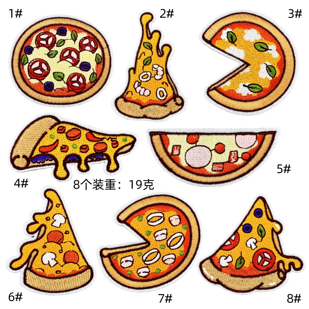 Creative pizza delicious cloth sticker cartoon jewelry accessories jacket hat decoration clothing accessories