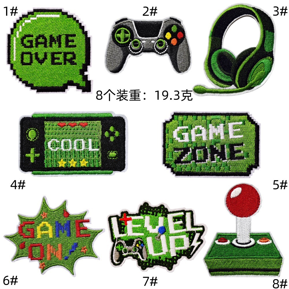 green game cloth sticker cartoon animation sticker children's clothing accessories discount patch decal