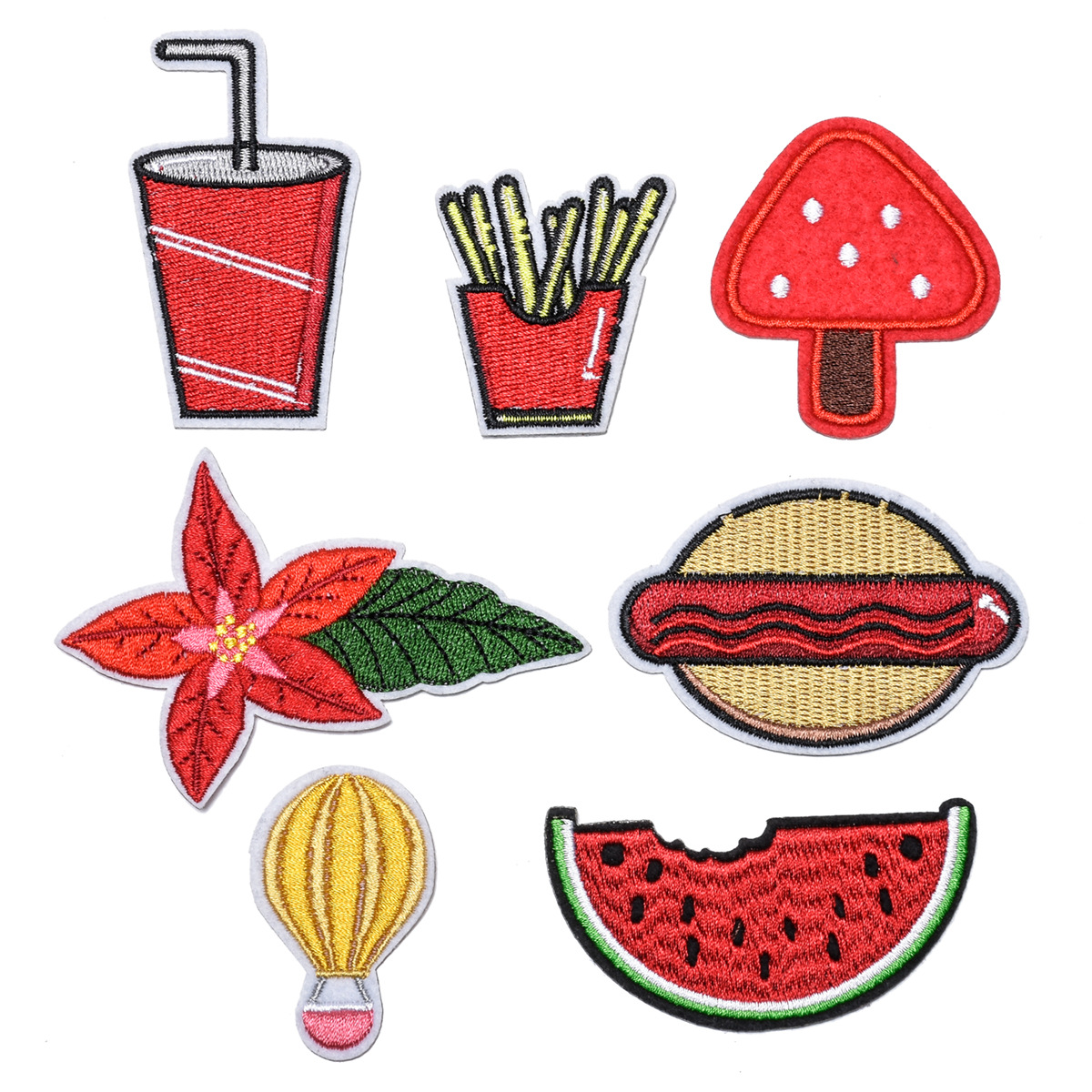 self-adhesive flower drink watermelon sticker hand ledger decorative patch sticker clothing bag cloth sticker