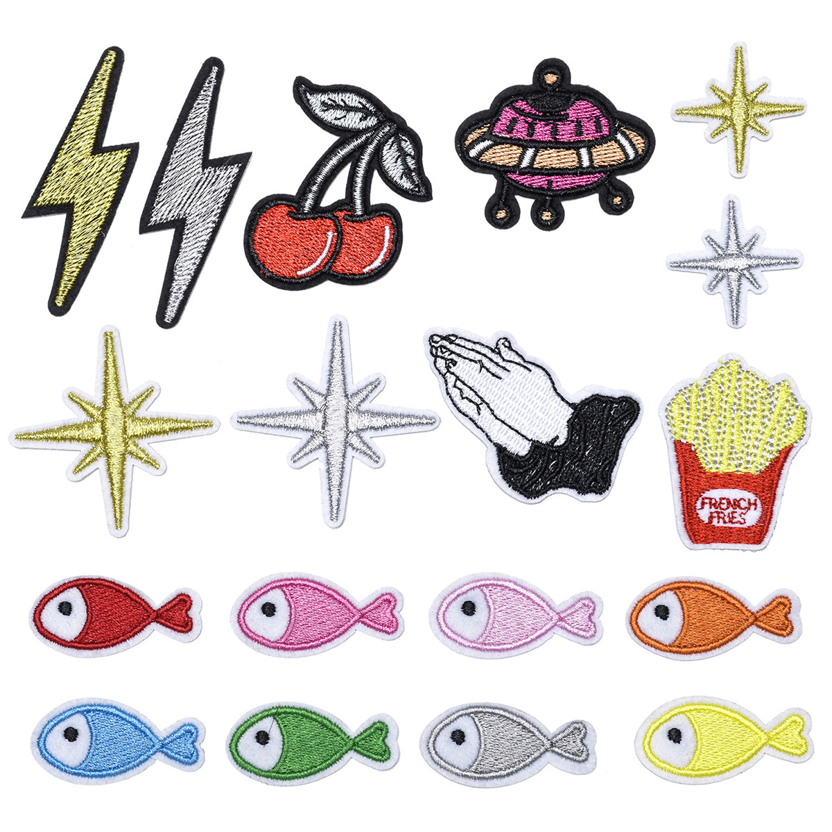 Children's baby clothes cute applique patch sticker, clothes sticker handmade cloth sticker eight-color small fish factory direct sales