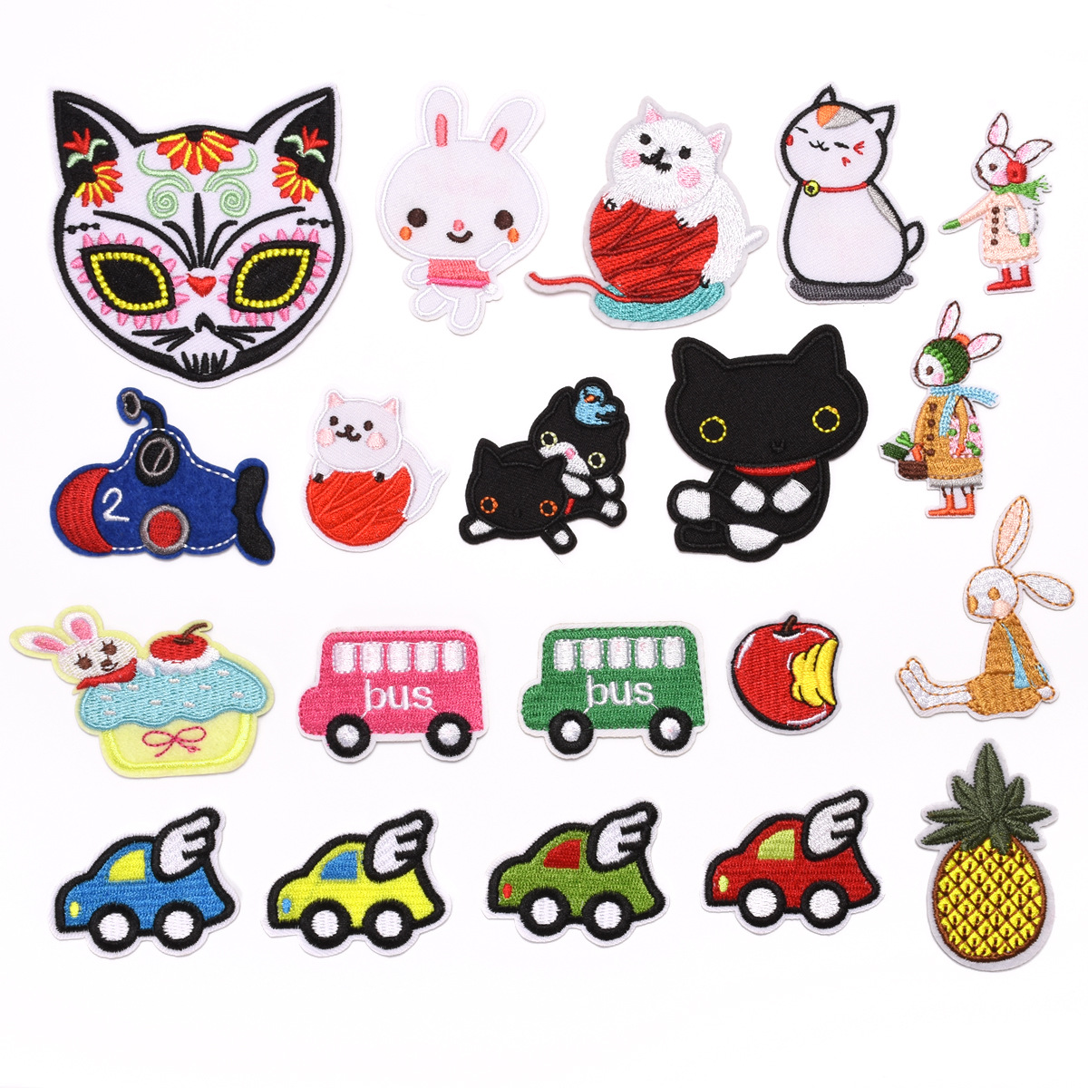 embroidery label cartoon kitten badge clothing accessories patch sticker bag decoration cloth sticker