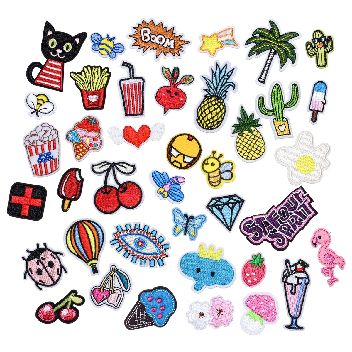 Cute adhesive-backed patch sticker cartoon clothes bag down jacket mosquito net hole repair decorative cloth sticker