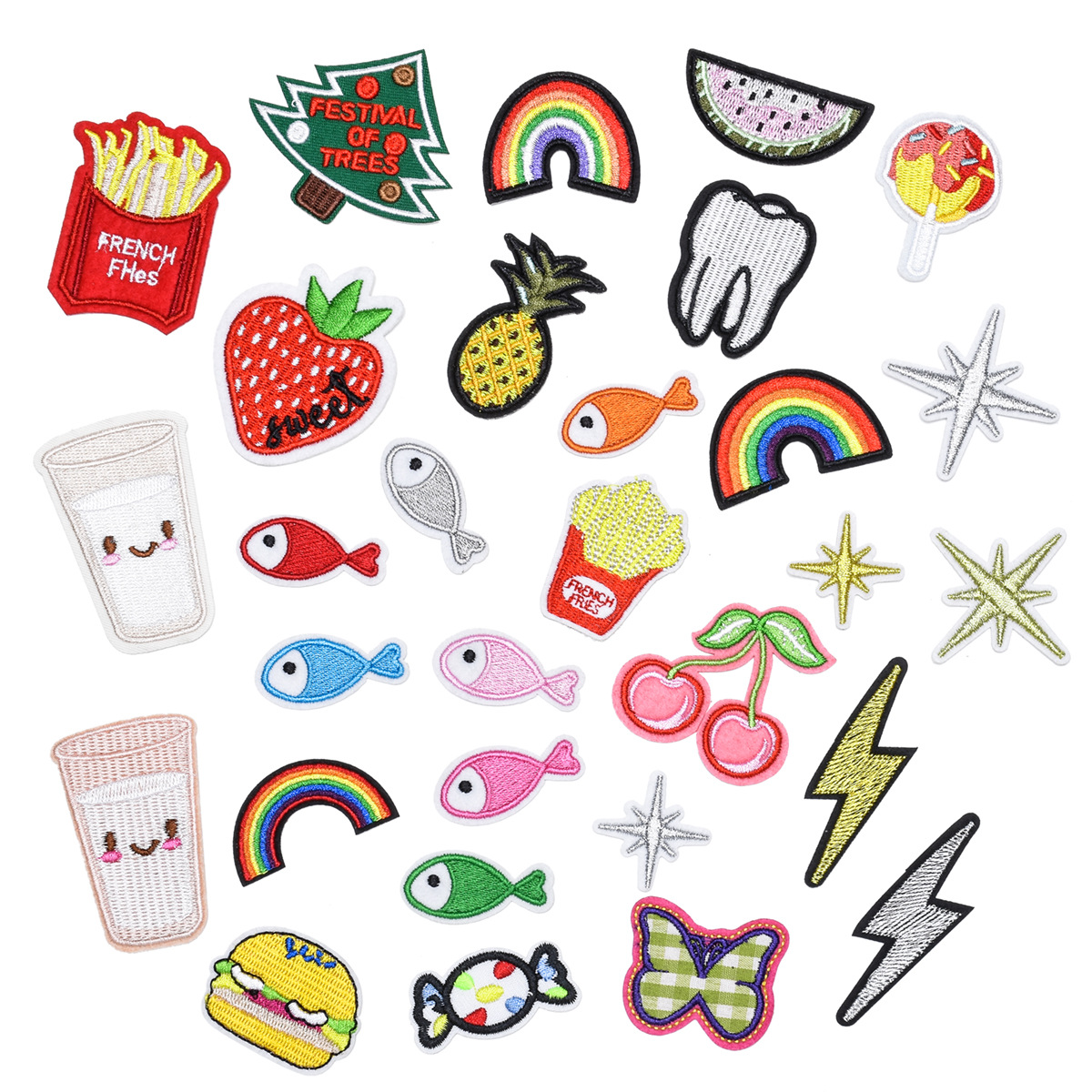 Children's baby clothes cute decals patch stickers handmade cloth stickers colored