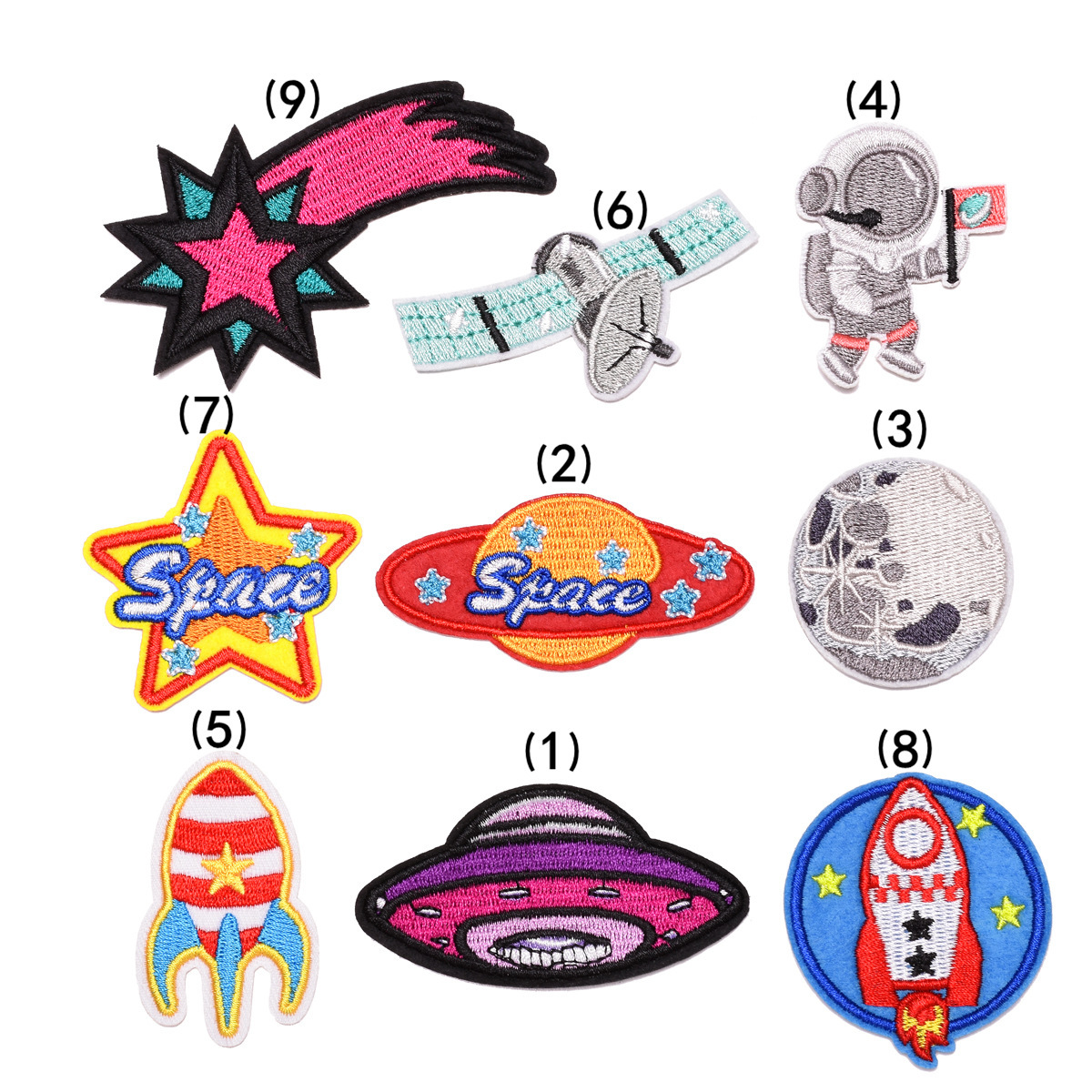 Space planet astronaut moon cloth sticker, clothes patch sticker DIY backpack hand ledger decorative clothing sticker