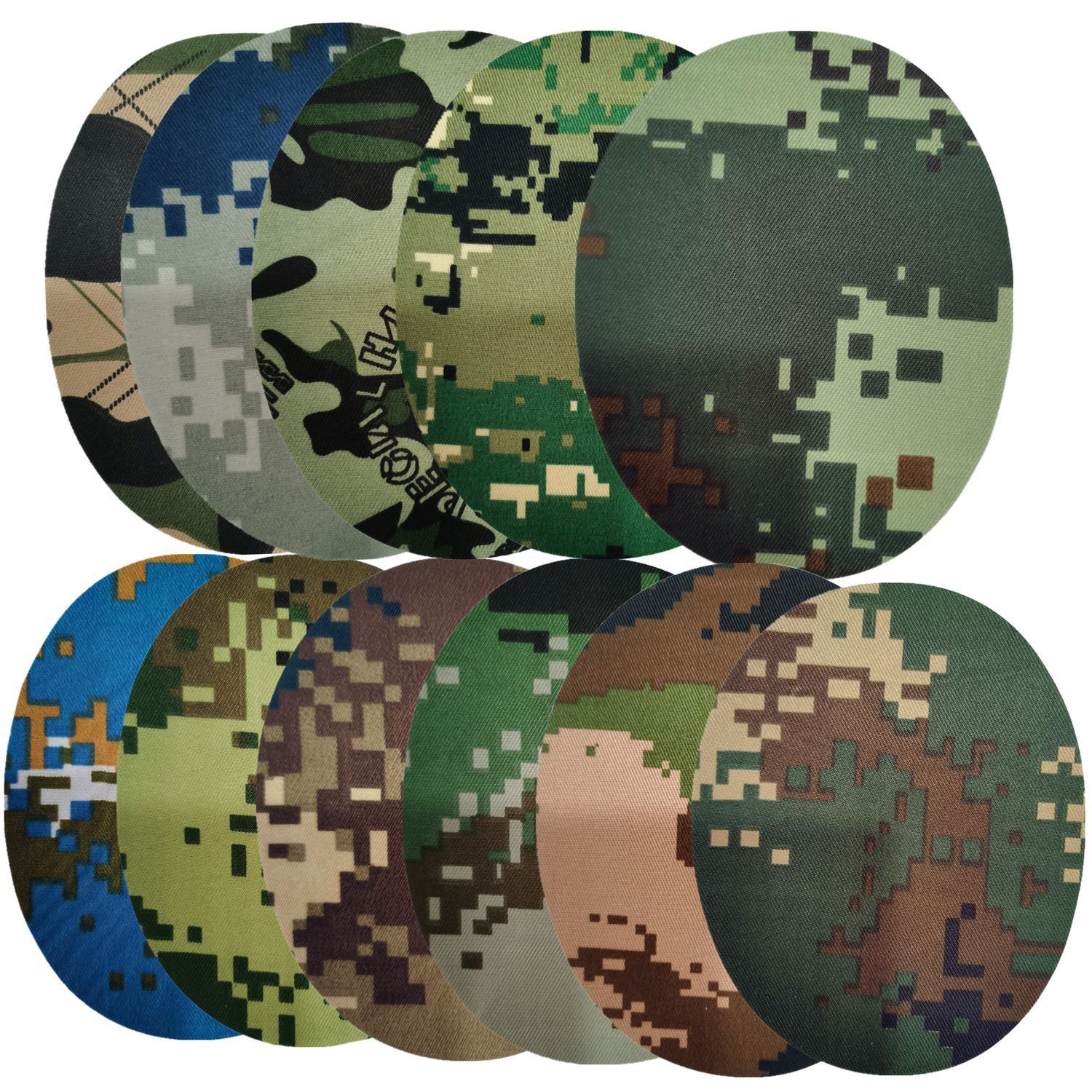 Elegant camouflage cloth cutting oval adhesive patch patch cloth sticker scissable bag elbow pants knee patch