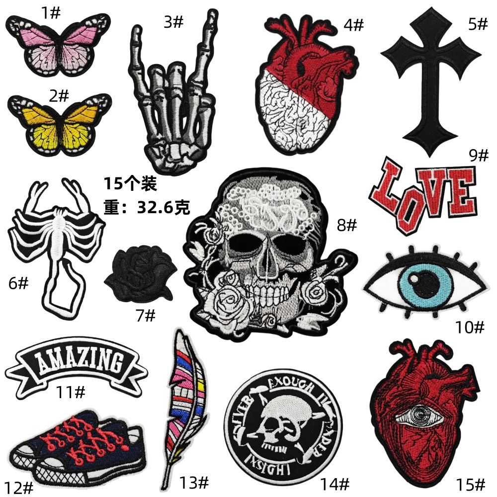 punk style skull cloth sticker patch sticker special for label