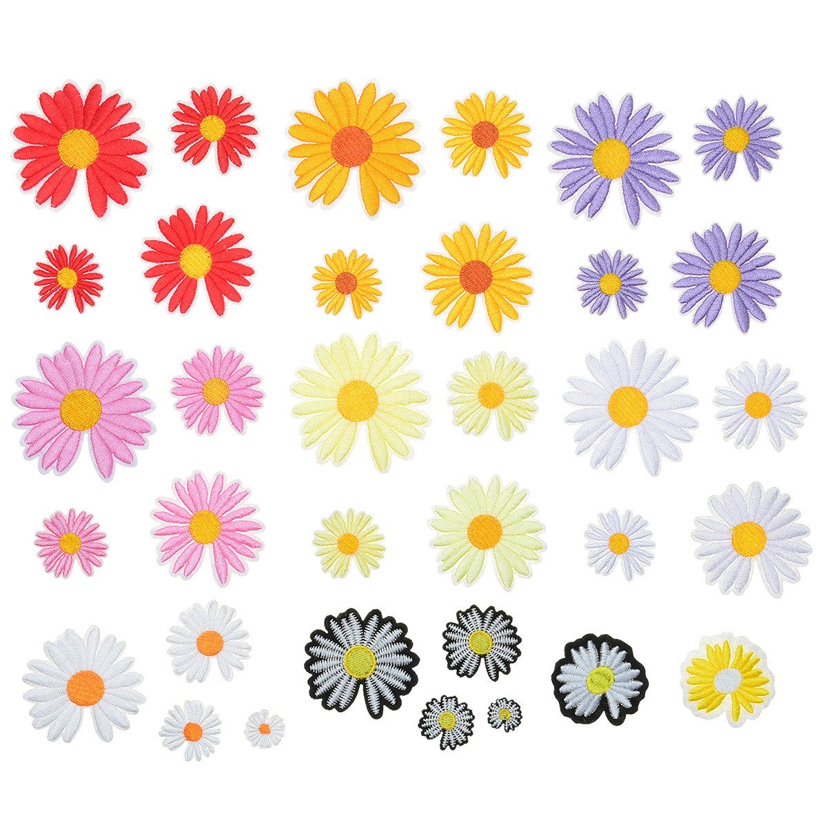 small daisy small chrysanthemum embroidered cloth sticker clothes patch sticker clothes canvas shoes bag decorative sticker