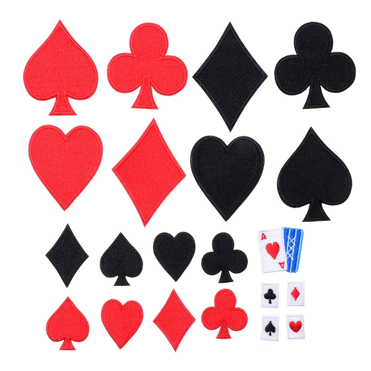 playing card spades cloth sticker red love clothing bag accessories patch  set