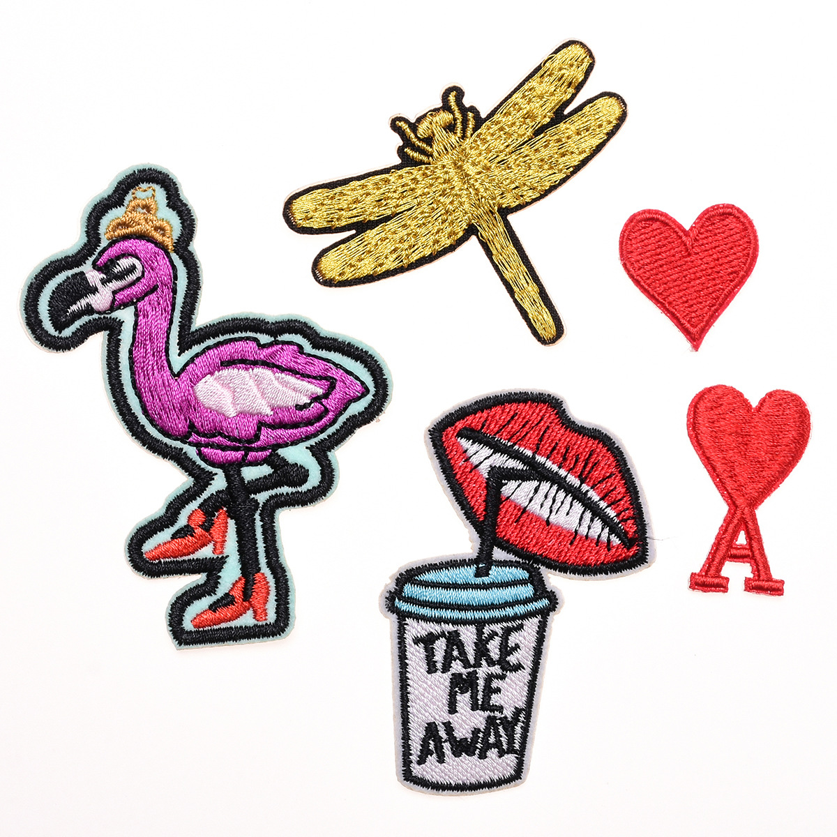 Flamingo golden dragonfly chapter sticker love clothing accessories clothing accessories patch self-adhesive cloth sticker