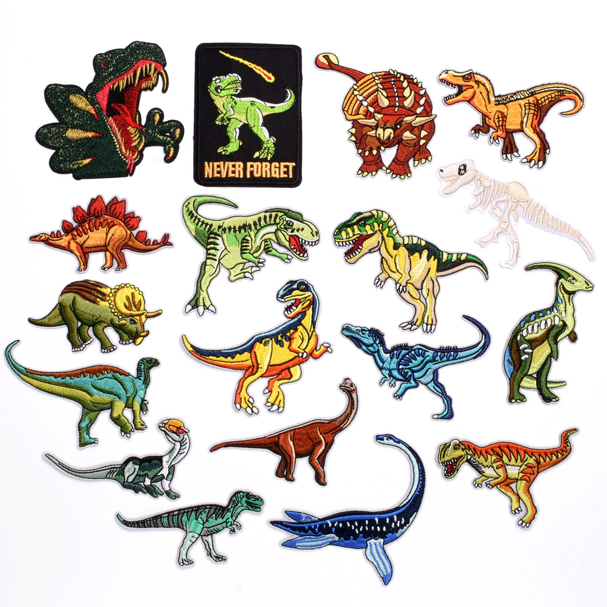 embroidery animation custom boutique dinosaur cloth sticker cartoon animal patch sticker clothing accessories