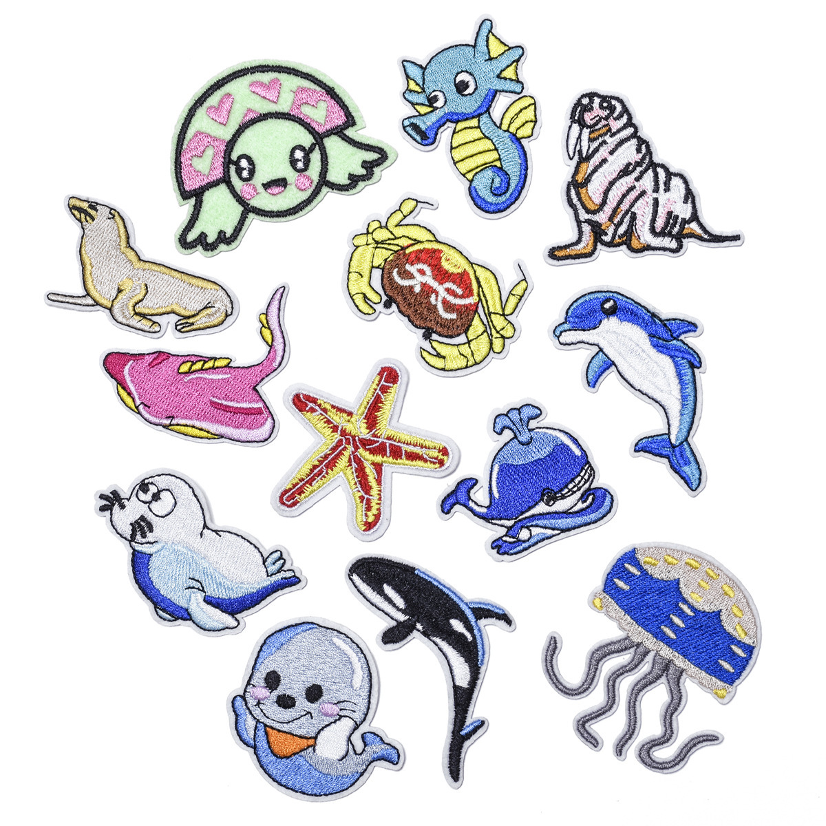 Cartoon cloth sticker underwater world animal combination clothes accessories patch cloth sticker