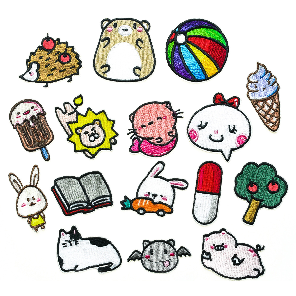 Embroidery Product Cute Cartoon Sticker Bag Decorative Cloth Sticker DIY Down Jacket Patch Sticker