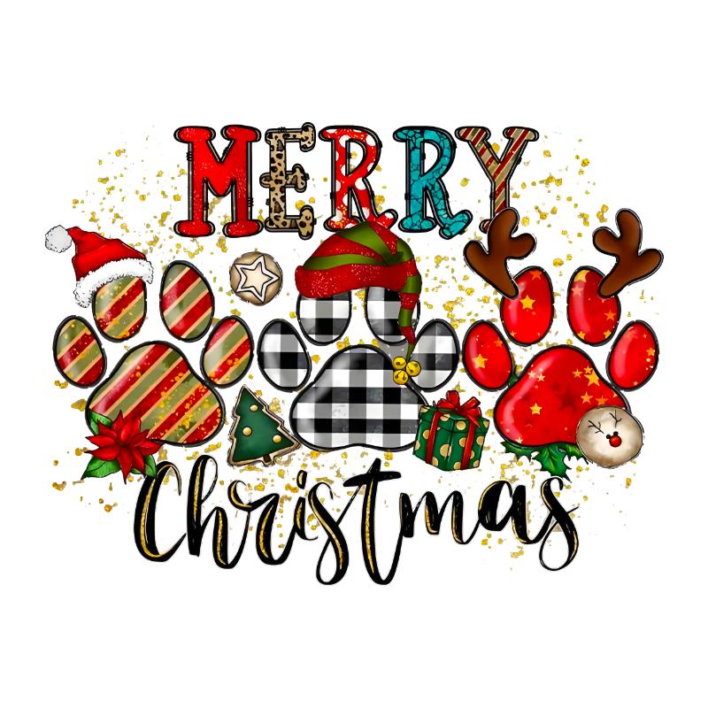 Heat transfers Iron on stickers  Chrismas winter 1864 for Tshirts Iron on Decal Patches Stickers Clothes Hat Pillows DIY Crafts