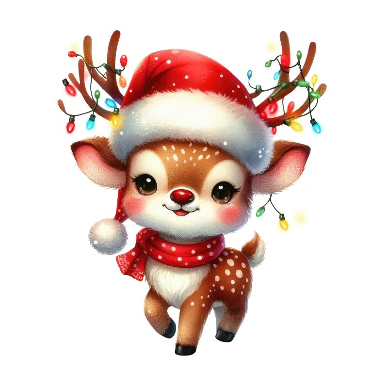 Heat transfers Iron on stickers  Chrismas winter 1859 for Tshirts Iron on Decal Patches Stickers Clothes Hat Pillows DIY Crafts