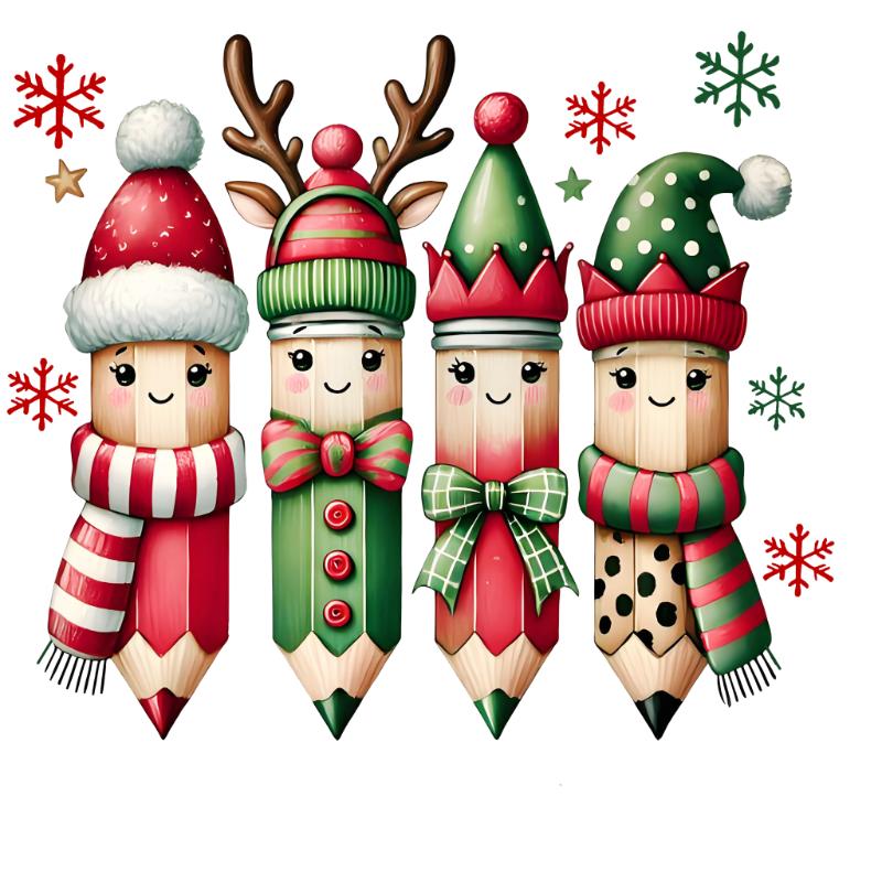 Heat transfers Iron on stickers  Chrismas winter 1601 for Tshirts Iron on Decal Patches Stickers Clothes Hat Pillows DIY Crafts