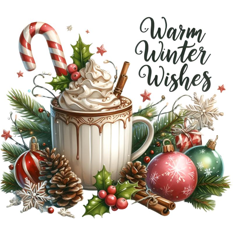 Heat transfers Iron on stickers  Chrismas winter 1461 for Tshirts Iron on Decal Patches Stickers Clothes Hat Pillows DIY Crafts