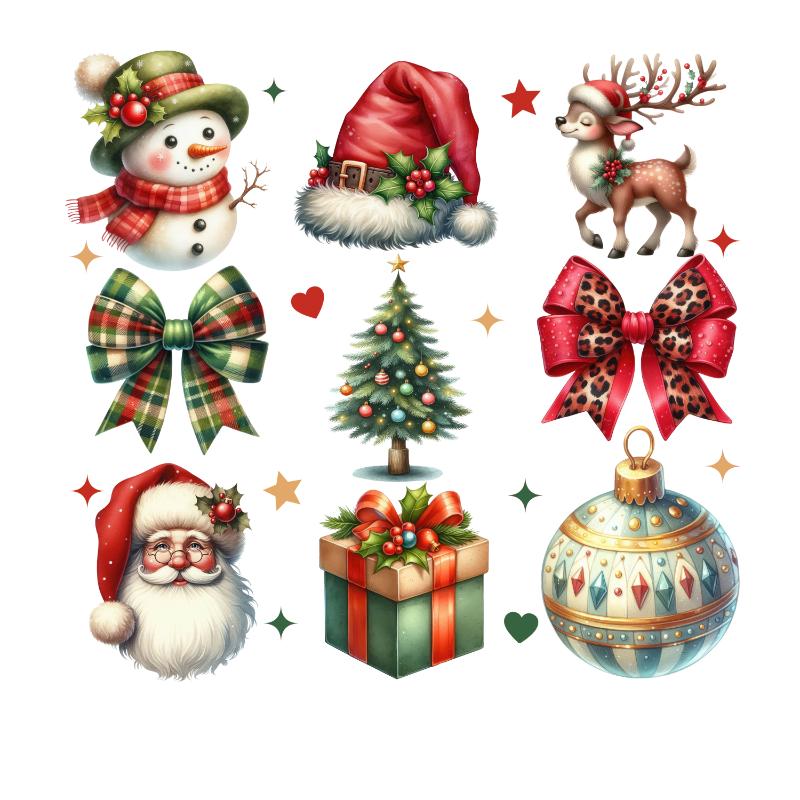 Heat transfers Iron on stickers  Chrismas winter 1272 for Tshirts Iron on Decal Patches Stickers Clothes Hat Pillows DIY Crafts