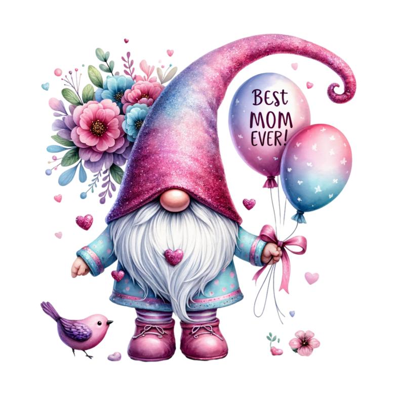 Heat transfers Iron on stickers  Gnome Elf Dwarf 57 for Tshirts Iron on Decal Patches Stickers Clothes Hat Pillows DIY Crafts