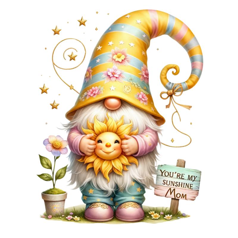 Heat transfers Iron on stickers  Gnome Elf Dwarf 53 for Tshirts Iron on Decal Patches Stickers Clothes Hat Pillows DIY Crafts