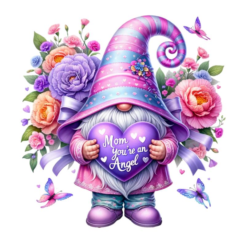 Heat transfers Iron on stickers  Gnome Elf Dwarf 41 for Tshirts Iron on Decal Patches Stickers Clothes Hat Pillows DIY Crafts