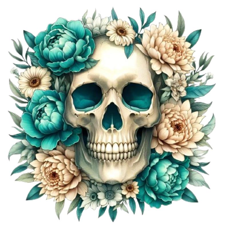 Heat transfers Iron on stickers  Skull Skeleton 8 for Tshirts Iron on Decal Patches Stickers Clothes Hat Pillows DIY Crafts