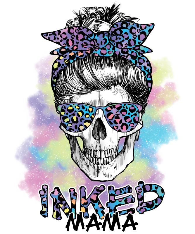 Heat transfers Iron on stickers  Skull Skeleton 93 for Tshirts Iron on Decal Patches Stickers Clothes Hat Pillows DIY Crafts