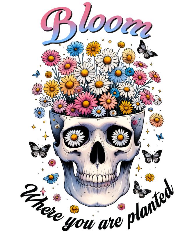 Heat transfers Iron on stickers  Skull Skeleton 83 for Tshirts Iron on Decal Patches Stickers Clothes Hat Pillows DIY Crafts