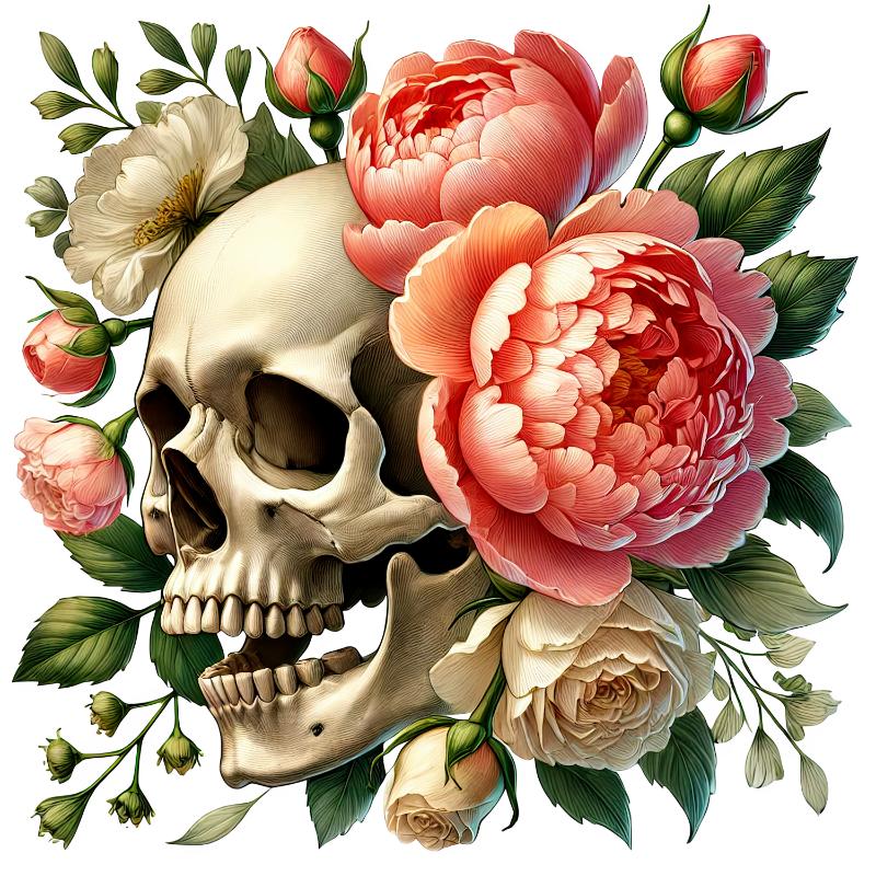 Heat transfers Iron on stickers  Skull Skeleton 73 for Tshirts Iron on Decal Patches Stickers Clothes Hat Pillows DIY Crafts