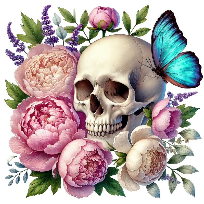 Heat transfers Iron on stickers  Skull Skeleton 72 for Tshirts Iron on Decal Patches Stickers Clothes Hat Pillows DIY Crafts