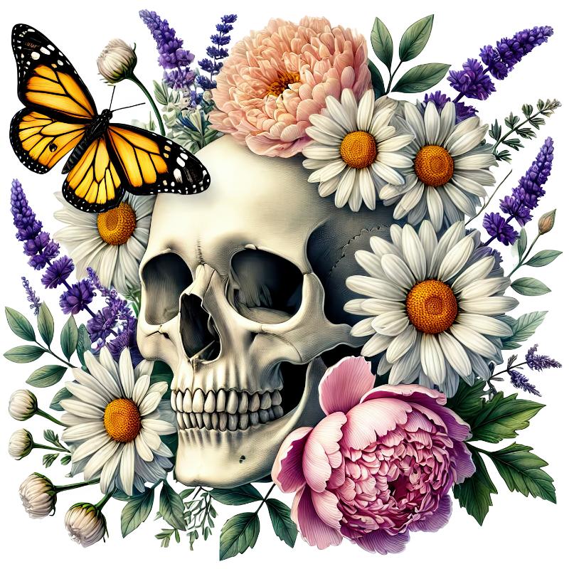 Heat transfers Iron on stickers  Skull Skeleton 69 for Tshirts Iron on Decal Patches Stickers Clothes Hat Pillows DIY Crafts