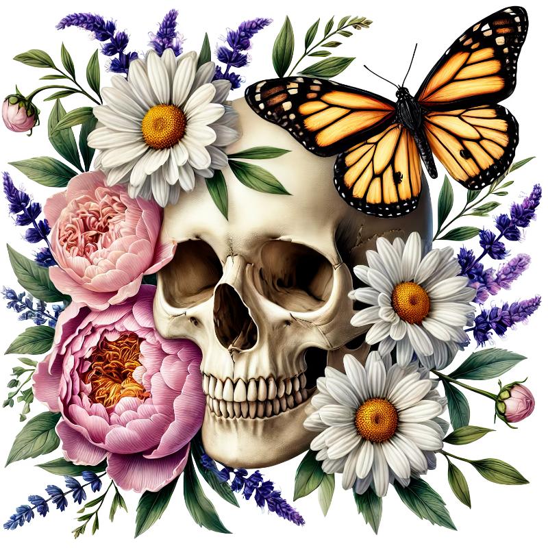 Heat transfers Iron on stickers  Skull Skeleton 65 for Tshirts Iron on Decal Patches Stickers Clothes Hat Pillows DIY Crafts