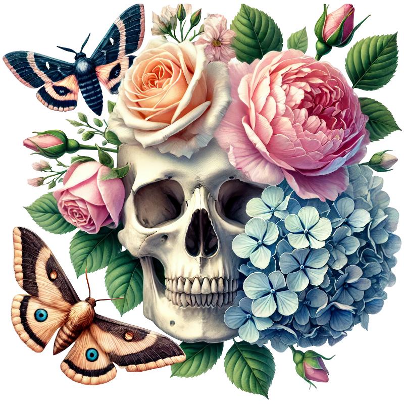 Heat transfers Iron on stickers  Skull Skeleton 58 for Tshirts Iron on Decal Patches Stickers Clothes Hat Pillows DIY Crafts