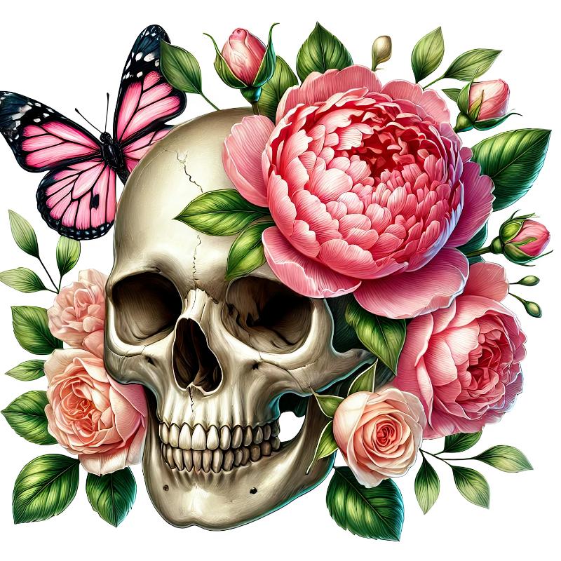 Heat transfers Iron on stickers  Skull Skeleton 57 for Tshirts Iron on Decal Patches Stickers Clothes Hat Pillows DIY Crafts