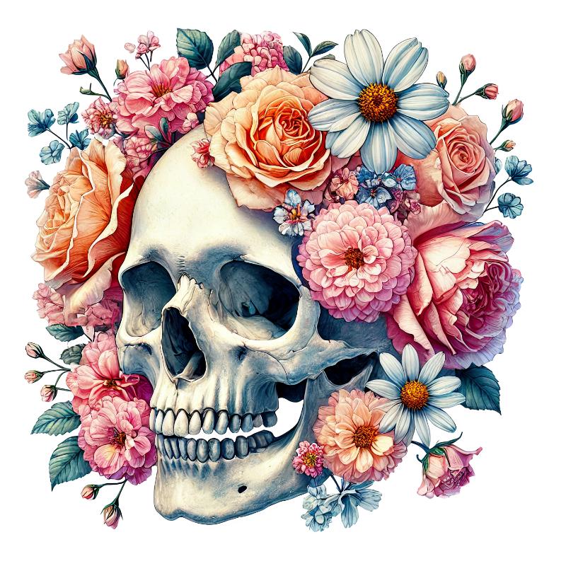 Heat transfers Iron on stickers  Skull Skeleton 56 for Tshirts Iron on Decal Patches Stickers Clothes Hat Pillows DIY Crafts