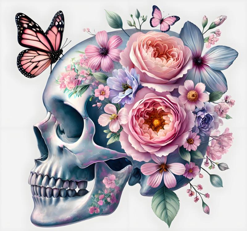 Heat transfers Iron on stickers  Skull Skeleton 52 for Tshirts Iron on Decal Patches Stickers Clothes Hat Pillows DIY Crafts