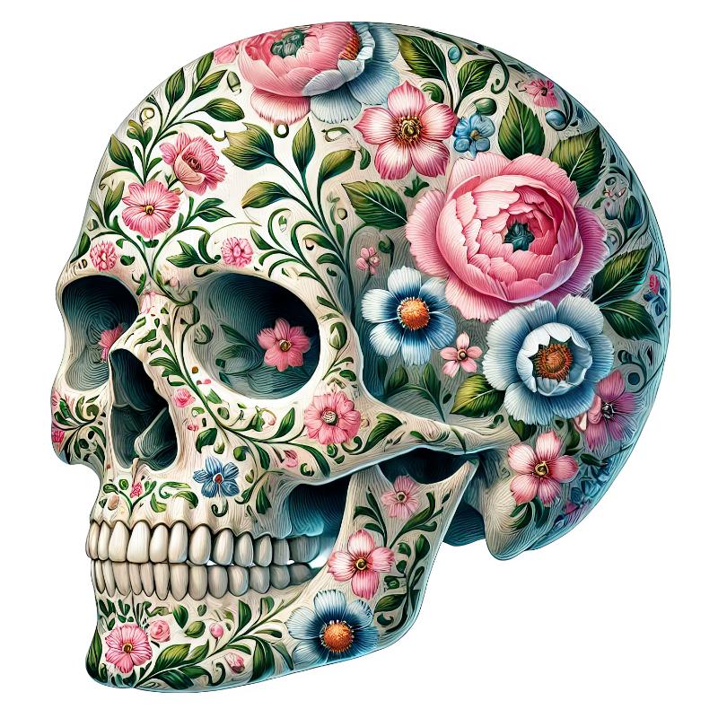 Heat transfers Iron on stickers  Skull Skeleton 51 for Tshirts Iron on Decal Patches Stickers Clothes Hat Pillows DIY Crafts