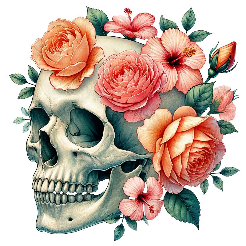 Heat transfers Iron on stickers  Skull Skeleton 50 for Tshirts Iron on Decal Patches Stickers Clothes Hat Pillows DIY Crafts