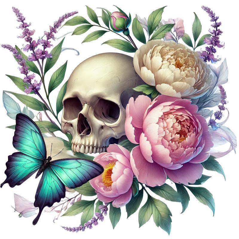 Heat transfers Iron on stickers  Skull Skeleton 48 for Tshirts Iron on Decal Patches Stickers Clothes Hat Pillows DIY Crafts