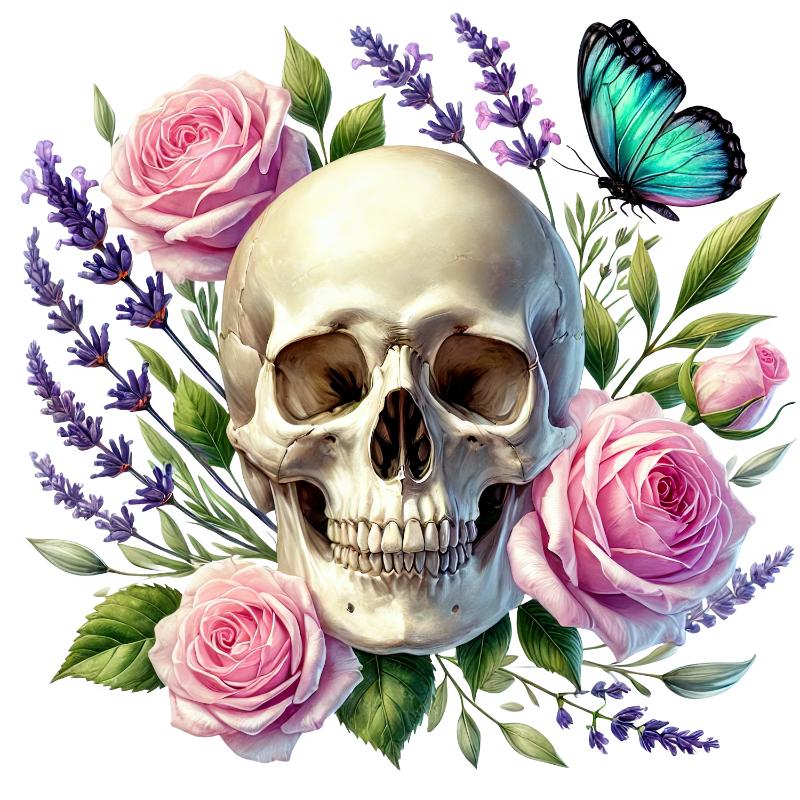 Heat transfers Iron on stickers  Skull Skeleton 33 for Tshirts Iron on Decal Patches Stickers Clothes Hat Pillows DIY Crafts