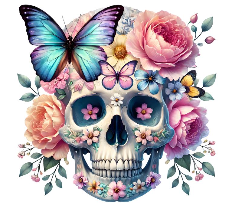 Heat transfers Iron on stickers  Skull Skeleton 25 for Tshirts Iron on Decal Patches Stickers Clothes Hat Pillows DIY Crafts