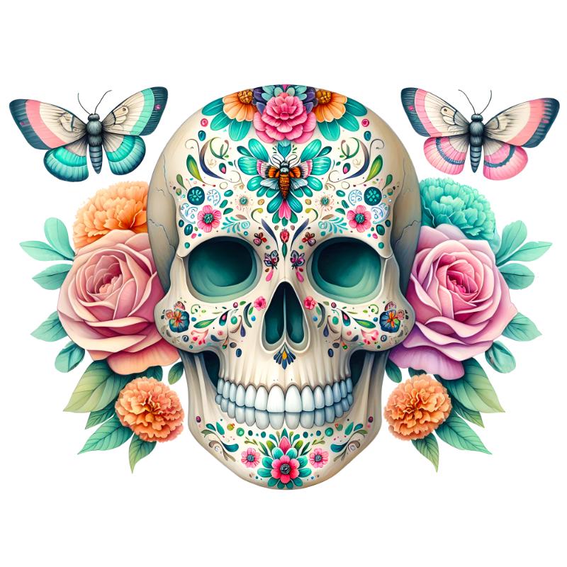 Heat transfers Iron on stickers  Skull Skeleton 20 for Tshirts Iron on Decal Patches Stickers Clothes Hat Pillows DIY Crafts