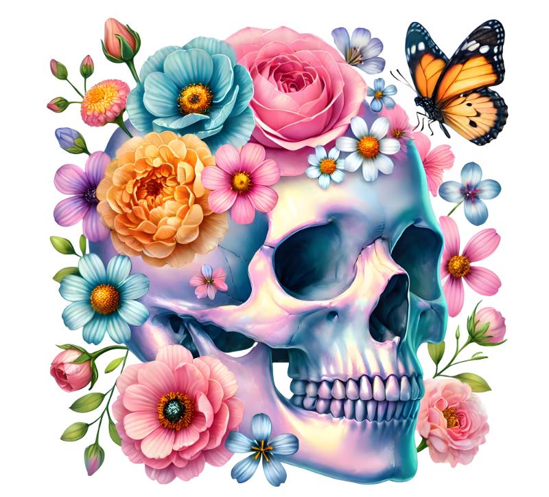 Heat transfers Iron on stickers  Skull Skeleton 18 for Tshirts Iron on Decal Patches Stickers Clothes Hat Pillows DIY Crafts