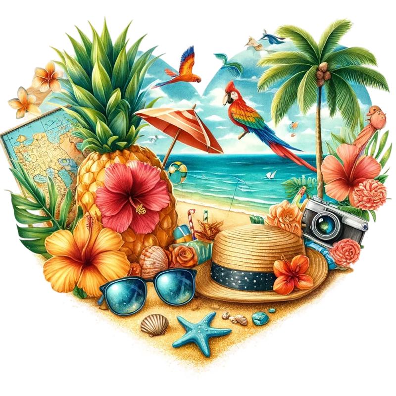 Heat transfers Iron on stickers  summer 91 for Tshirts Iron on Decal Patches Stickers Clothes Hat Pillows DIY Crafts